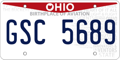 OH license plate GSC5689