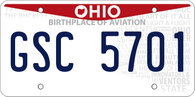 OH license plate GSC5701