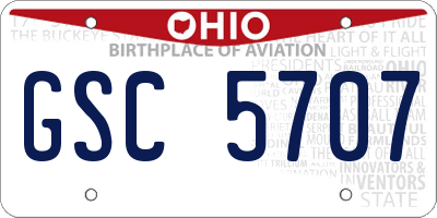 OH license plate GSC5707