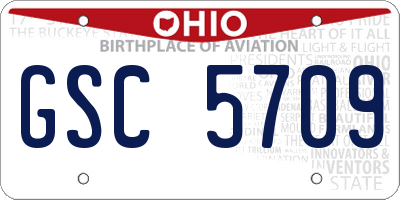 OH license plate GSC5709