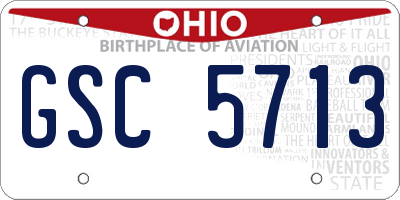 OH license plate GSC5713