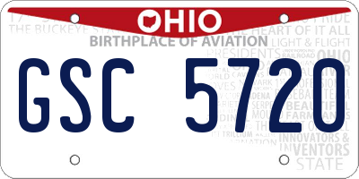 OH license plate GSC5720