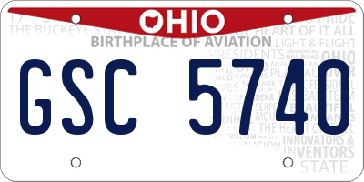 OH license plate GSC5740