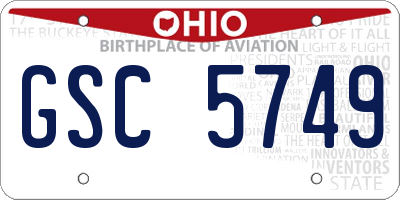 OH license plate GSC5749