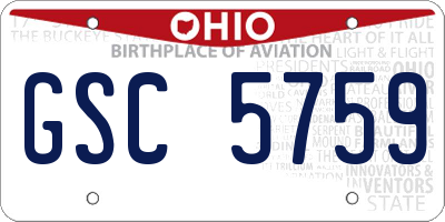 OH license plate GSC5759