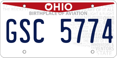 OH license plate GSC5774