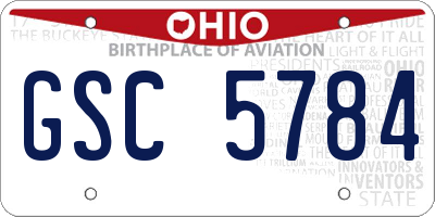 OH license plate GSC5784