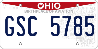 OH license plate GSC5785