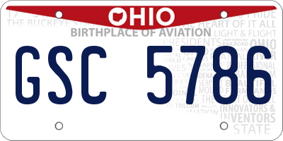 OH license plate GSC5786