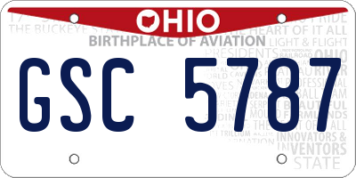 OH license plate GSC5787