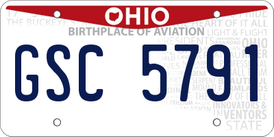 OH license plate GSC5791