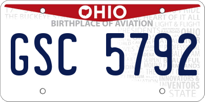 OH license plate GSC5792