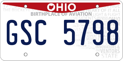 OH license plate GSC5798