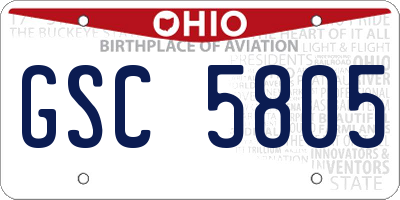 OH license plate GSC5805