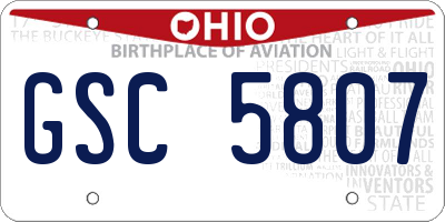 OH license plate GSC5807