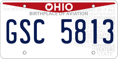 OH license plate GSC5813