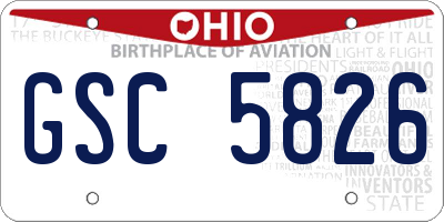 OH license plate GSC5826