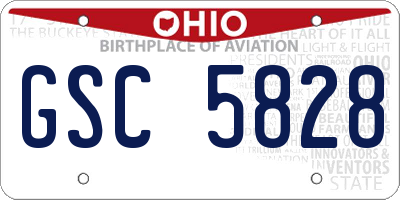 OH license plate GSC5828