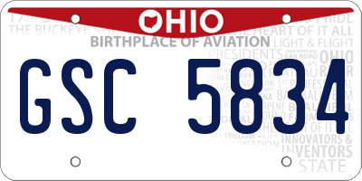 OH license plate GSC5834