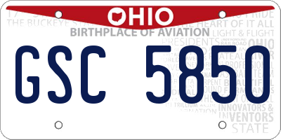 OH license plate GSC5850