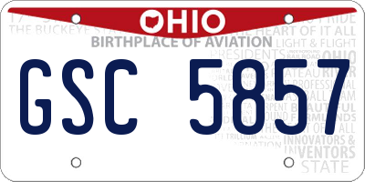 OH license plate GSC5857