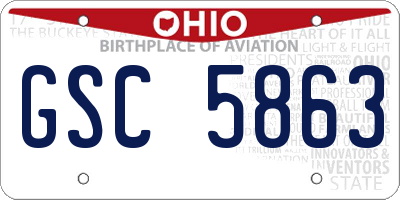 OH license plate GSC5863