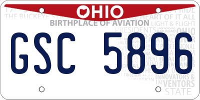 OH license plate GSC5896