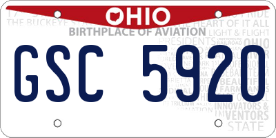 OH license plate GSC5920