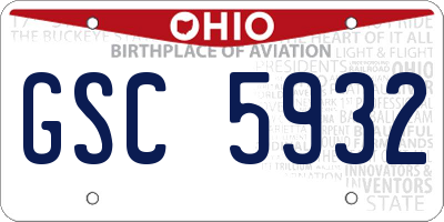 OH license plate GSC5932