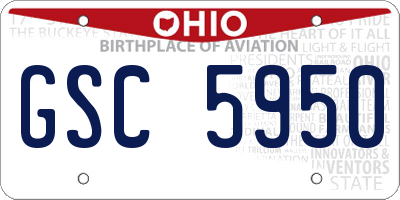 OH license plate GSC5950