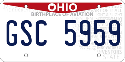 OH license plate GSC5959