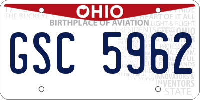 OH license plate GSC5962