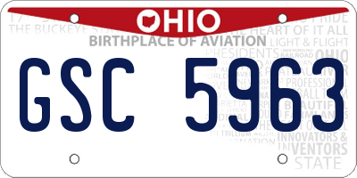 OH license plate GSC5963