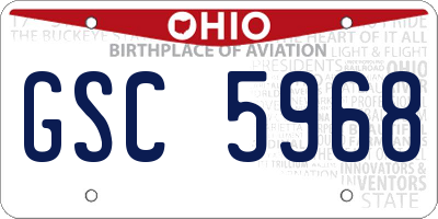 OH license plate GSC5968