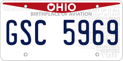 OH license plate GSC5969