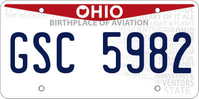 OH license plate GSC5982