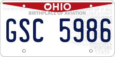 OH license plate GSC5986