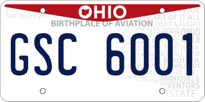 OH license plate GSC6001