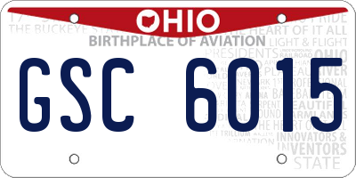 OH license plate GSC6015