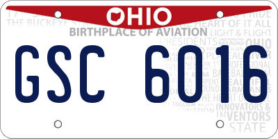 OH license plate GSC6016