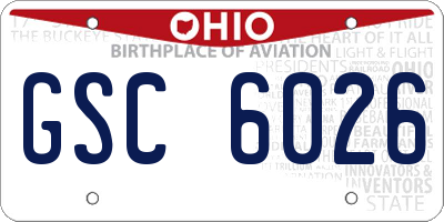 OH license plate GSC6026