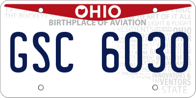 OH license plate GSC6030