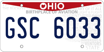 OH license plate GSC6033