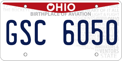 OH license plate GSC6050