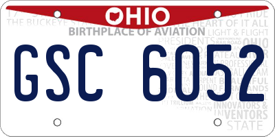 OH license plate GSC6052