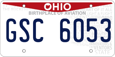 OH license plate GSC6053