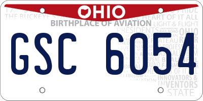 OH license plate GSC6054