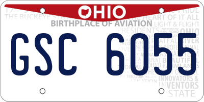 OH license plate GSC6055