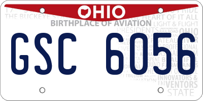 OH license plate GSC6056