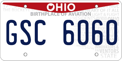 OH license plate GSC6060